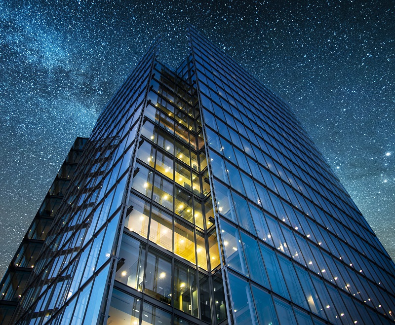 Office building at night