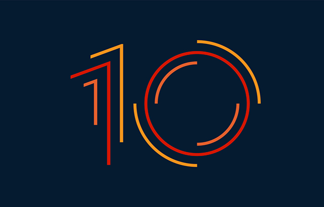 Colorful striped dynamic numbers design