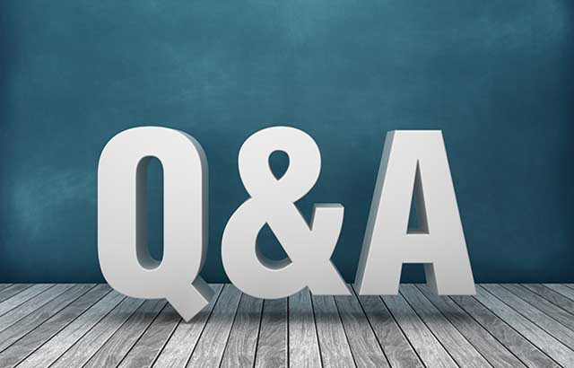 Word Q&A on a chalkboard background