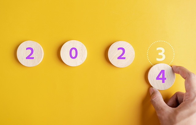 Loading progress from 2023 to 2024 to countdown merry christmas and happy new year, Planning and challenge strategy in new year 2024 Concept.